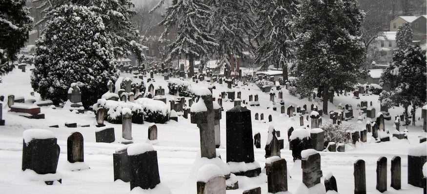 Cemetery snow