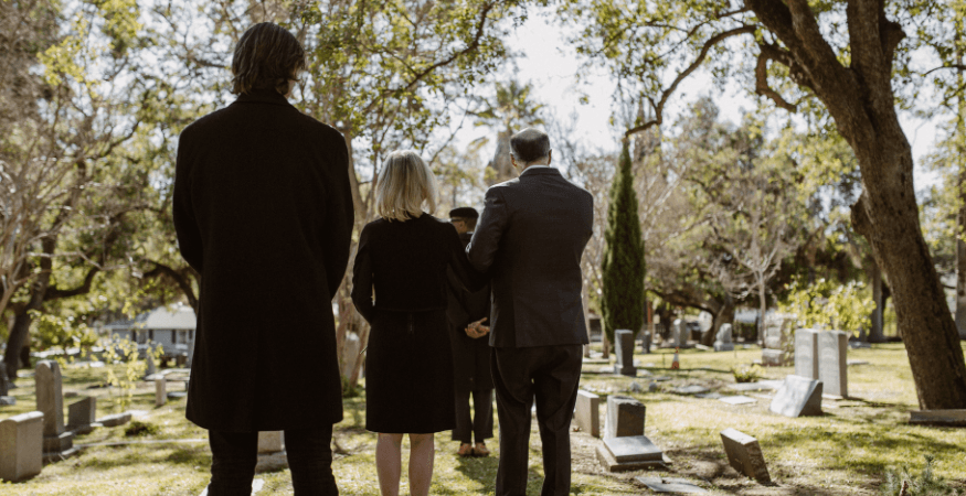 Cemetery visitors