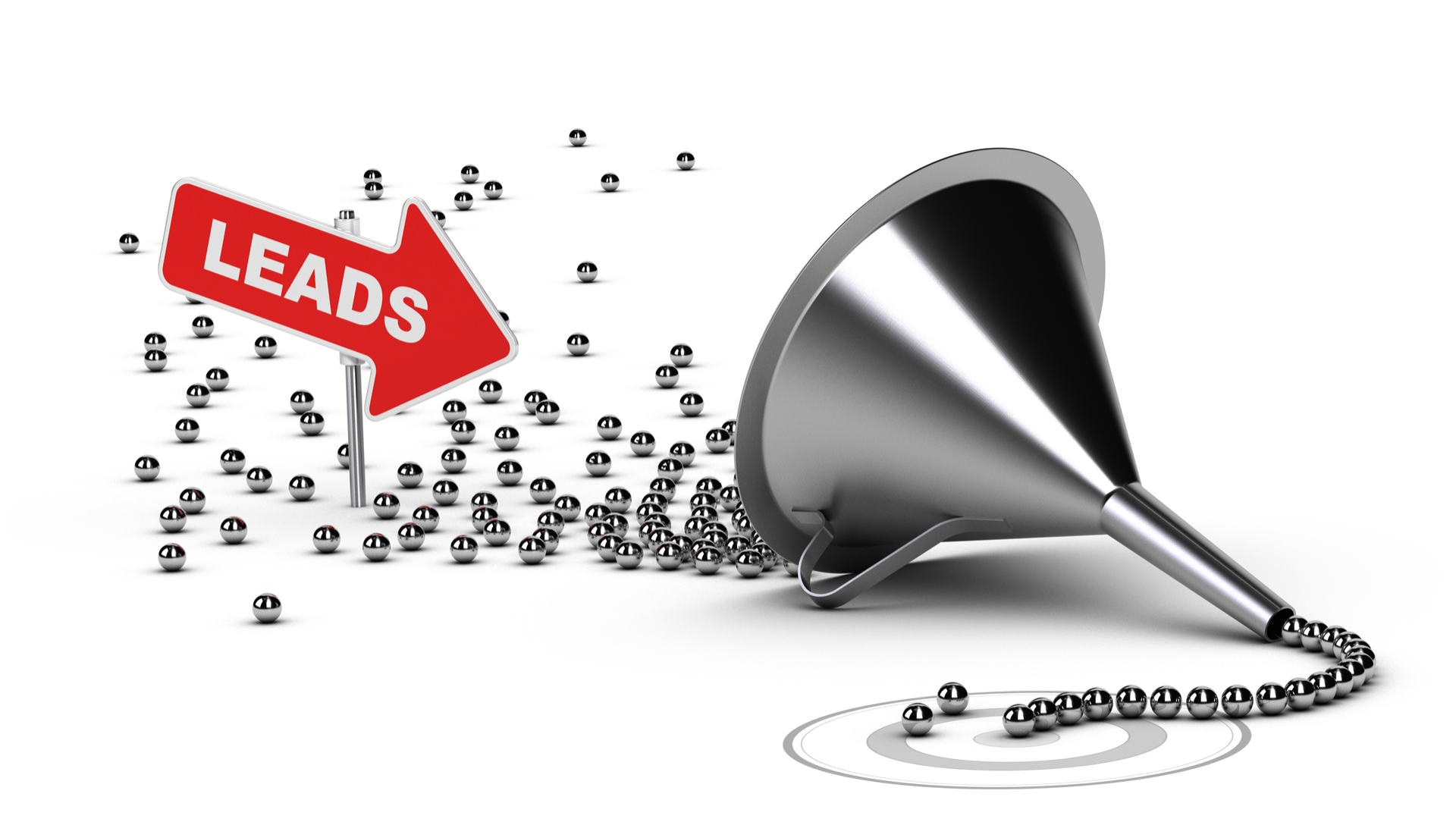 Image depicting leads going through a funnel